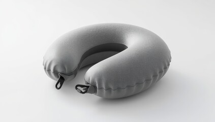 Travel neck pillow with valve. Inflatable