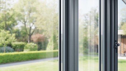 Fototapeta premium Triple-glazed plastic window frame