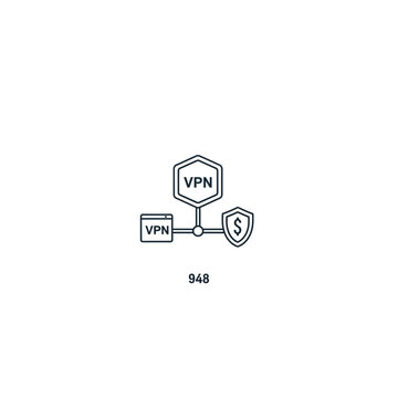 A diagram showing a vpn connection with ips and a shield on a with security features