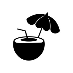 Summer Vacation Coconut Drink Illustration.