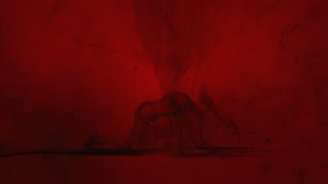 3d animation of an evil crawling creature, built from particles