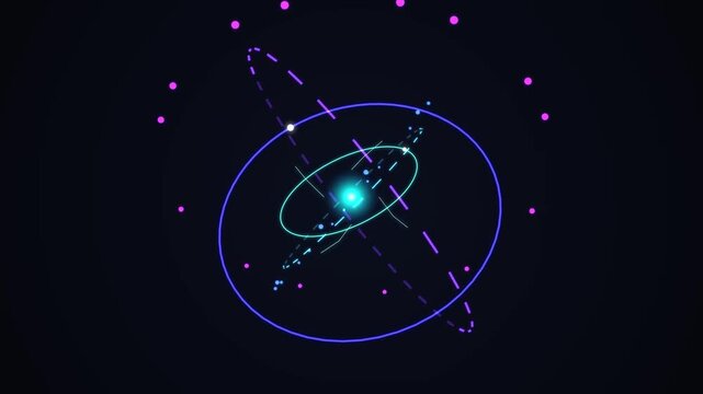 Futuristic Quantum Gyroscope Core 4K Seamless Loop