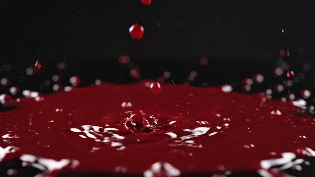 Capturing the Dynamic Splash of Red Liquid in HighSpeed Photography.