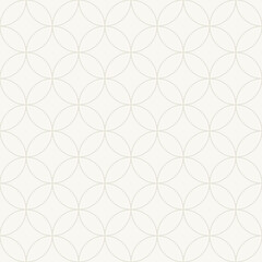 Obraz premium Traditional Japanese Shippo Seamless Pattern, Pale Color Palette, Elegant Geometric Background with Swatch