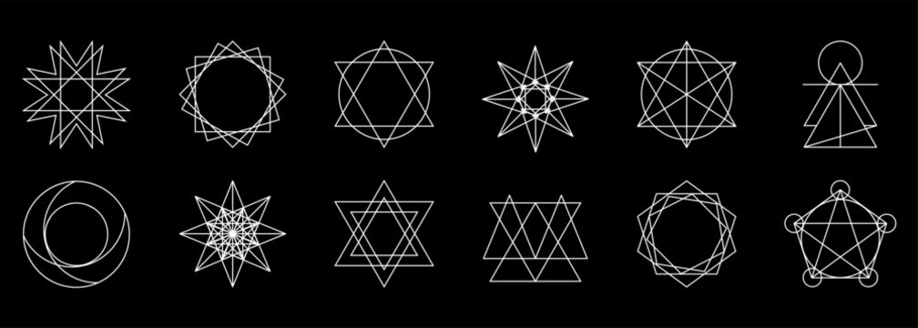 Set of abstract sacred geometry icons