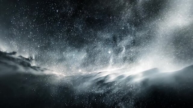 Stunning Cosmic Nebula with Stars and Space Dust in Dark Universe