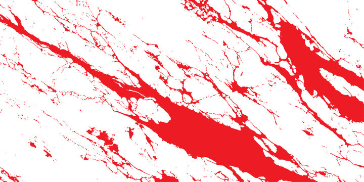 A vibrant red grunge background featuring artistic blood splatters and ink paint drips creates a textured vector illustration with a messy spray pattern for a bold wallpaper design