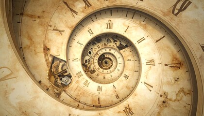 Obraz premium A close-up of an ornate clock face with a spiral design