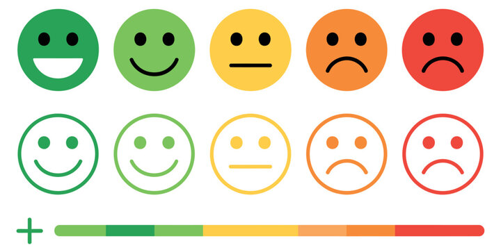 Customer Rating Satisfaction Smiley Vector Illustration Featuring Facial Expression Feedback Icon for Review System