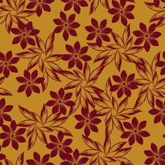 Fototapeta premium Abstract seamless floral pattern. Spring Trendy flowers print, Plant background, design for fabric, cloth design, covers, wallpapers, print, scrapbooking