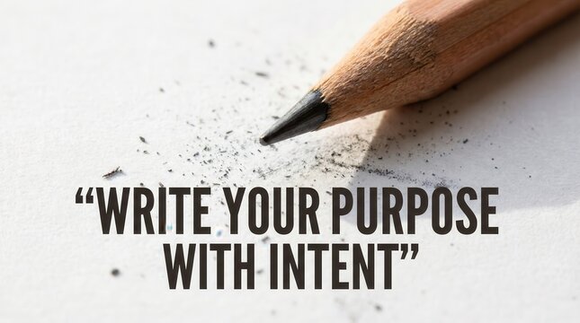 Pencil poised for writing, promoting intention