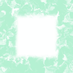 Obraz premium Abstract light mint green and white watercolor texture background with a central blank square frame for copy space, ideal for modern design, banners, and presentations.