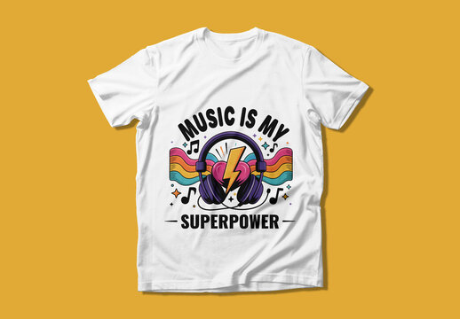 Music Is My Superpower T Shirt Desi