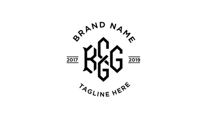 Vintage Monogram Logo Design with Interlocking Letters B and G. © art.Co
