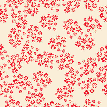 Cute seamless pattern with decorative flowers and leaves can be used for wallpapers, surface textures, textile,linen, kids cloth, pattern fills, page backgrounds and more designs