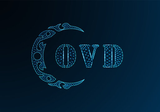 Low poly letter logo OVD design. OVD letter logo low poly vector design on blue color gradient background. OVD logo low poly design