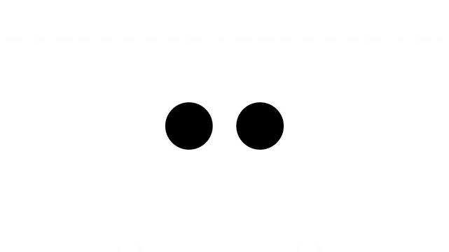 Two Dots Loading Processing Loop Animation - Black Circles Buffering On Isolated White Background