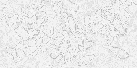 Abstract Seamless Topographic Map with Smooth Contour Lines Terrain Pattern Geographic Mountain Elevation Relief Background with Minimal Vector Line Style © ALAMA