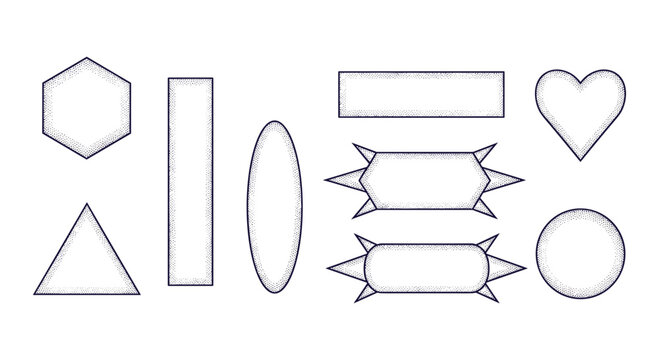 Set of 10 Minimalist White Geometric Shape Vector Frames and Borders for Text, Labels, and Design Elements