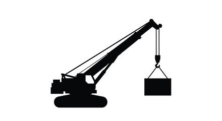 Construction crane lifting a load a striking black silhouette © MDALTUFHOSAIN
