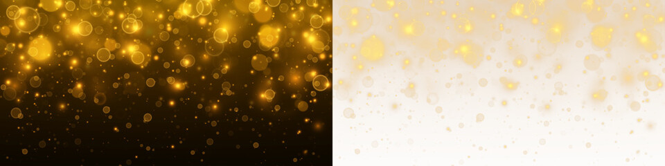 Obraz premium Twinkling starlight and glowing confetti shimmer in festive golden light.