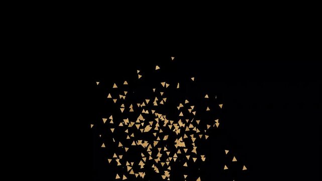 Realistic 3D colorful confetti explosion burst with party popper effect, falling celebration particles on Black screen transparent background with alpha channel, slow motion festive confetti blast. 4k