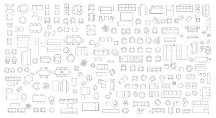 Obraz premium A collection of various white technical icons on a black isolated on transparent background
