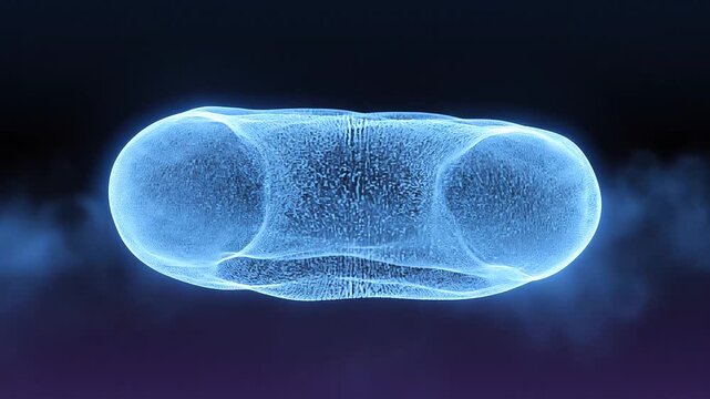 Abstract glowing torus shape against dark background for digital imagery