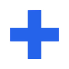Obraz premium Minimal medical cross icon in clean flat SVG style. Simple geometric healthcare symbol suitable for hospitals, clinics, pharmacies, emergency services, and medical applications.