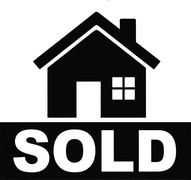 Sold house logo with black and white color scheme