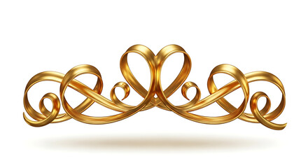 Naklejka premium Ornate golden decorative scrollwork with elegant ribbon-like flourishes, a luxurious metallic design element for classic embellishments and sophisticated visual projects