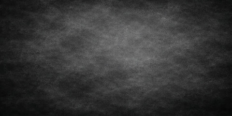 Fototapeta premium A dark and vintage black grunge background features a dirty, old textured concrete wall pattern with a gray chalkboard surface and a blank canvas frame backdrop for a moody design