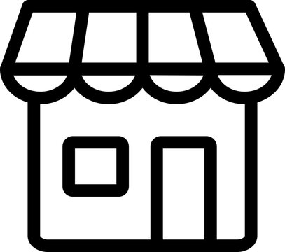 Black shop icon - outline