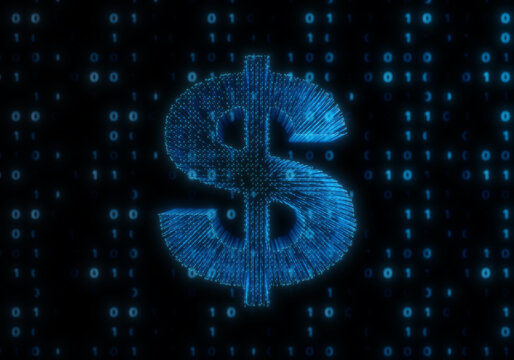 Fintech data codes currency symbols dollar