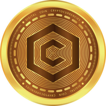 cronos-cro cryptocurrency drawings on abstract background. 3d illustrations.