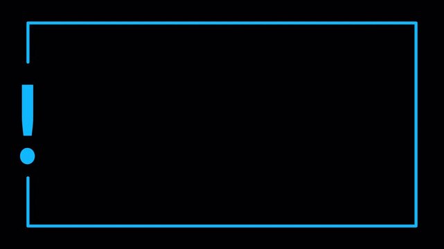  exclamation mark frame for quizzes and FAQs. Game announcement  message. Answer exclamation. exclamation mark frame icon in transparent background in 4K animation with alpha channel 