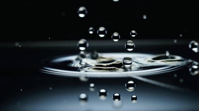 Clean Water Drop Slow Motion Splash