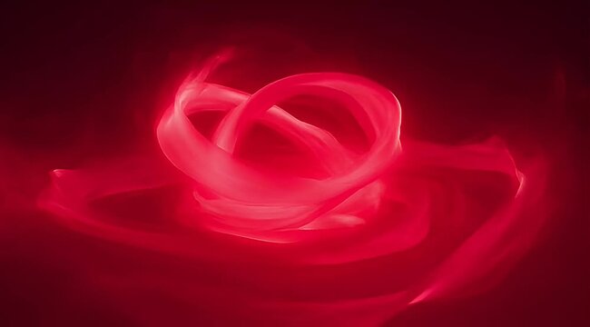 Abstract swirling red fractal art resembling a rose on a dark backdrop