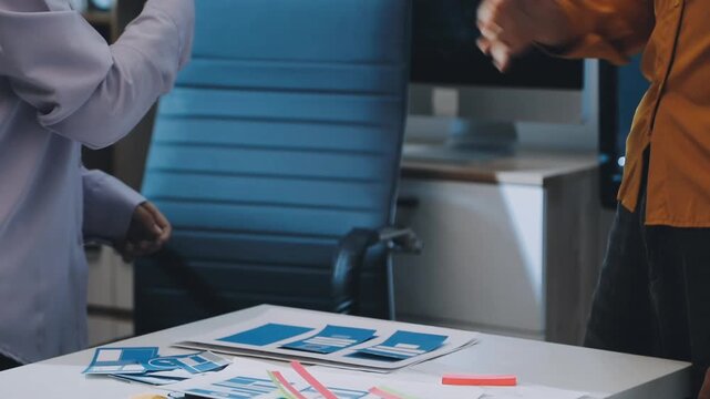 team of UI UX web designer are working together to develop mobile responsive websites with UI UX front end designer previews