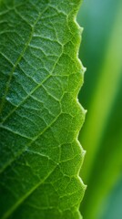 Extreme macro close-up of a leaf edge revealing tiny natural imperfections and delicate organic texture.