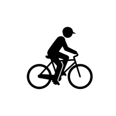 Obraz premium Cyclist Silhouette on a Bicycle: A sleek silhouette of a cyclist riding a bicycle, symbolizing mobility, outdoor activity, and a healthy lifestyle.