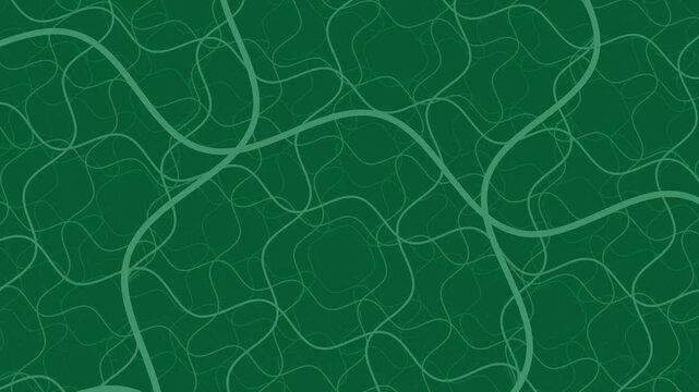 Green wavy line pattern background creating an organic abstract mesh of intersecting curves on a dark emerald textured surface