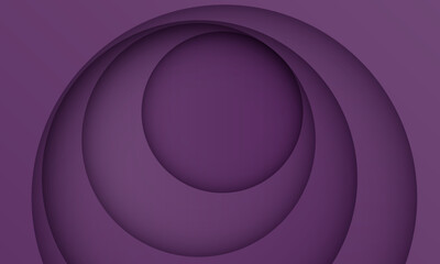 Naklejka premium Abstract deep purple paper cut background with circular 3D layers and drop shadows. Elegant monochromatic violet fluid hole design for posters, banners, and digital wallpapers. vector illustration