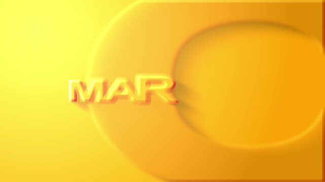 March text animation video in golden yellow theme