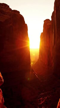 Sun-drenched canyon walls with a warm, clean glow Grand landscape vista