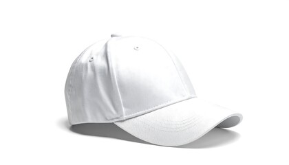 Fototapeta premium White Baseball Cap on White Background.
