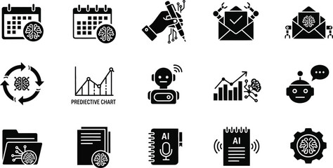 Collection of black and white rocket and explosion icons © MSTSALINA