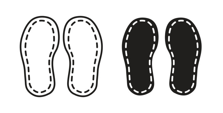 Soles icon style design pack on white background. Thin line and clipart style