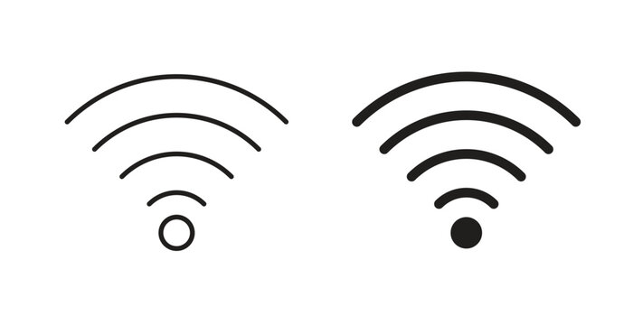 Wifi icon style design pack on white background. Thin line and clipart style