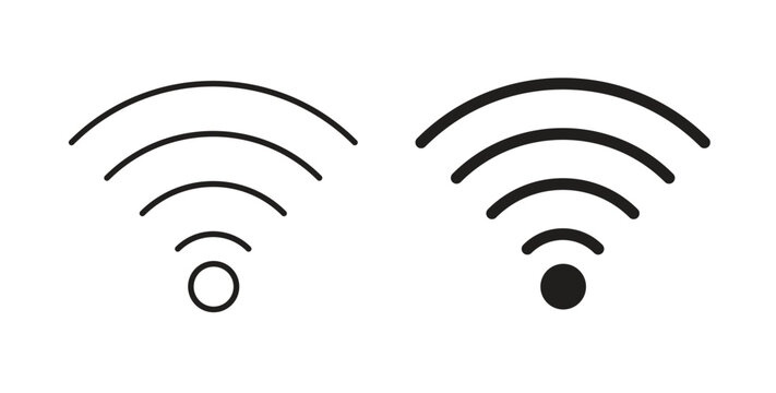 Wifi icon style design pack on white background. Thin line and clipart style